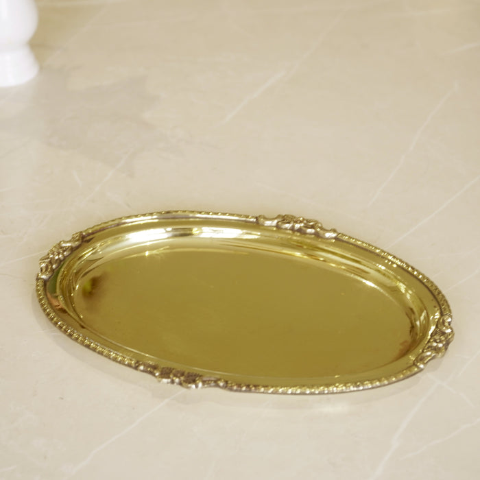 Brass Oval Serving Plate 9" - Brass Globe