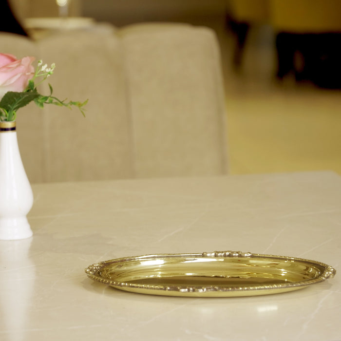 Brass Oval Serving Plate 9" - Brass Globe