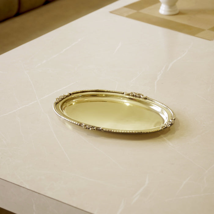 Brass Oval Serving Plate 9" - Brass Globe