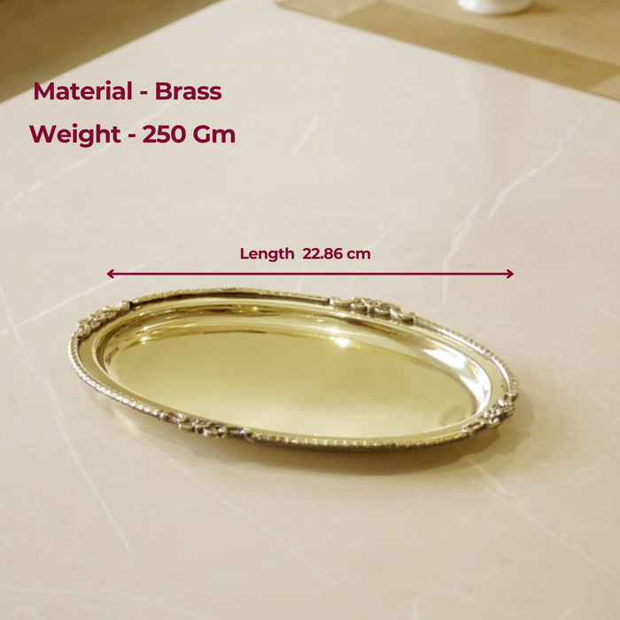 Brass Oval Serving Plate 9" - Brass Globe