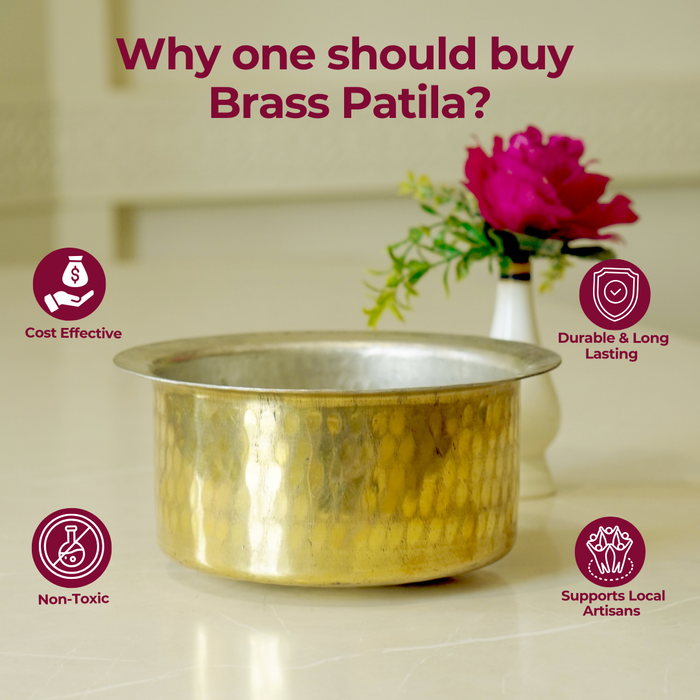 Brass Patila / Bhagona with Tin Coating - Brass Globe