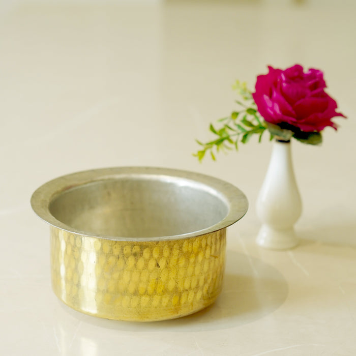 Brass Patila / Bhagona with Tin Coating - Brass Globe