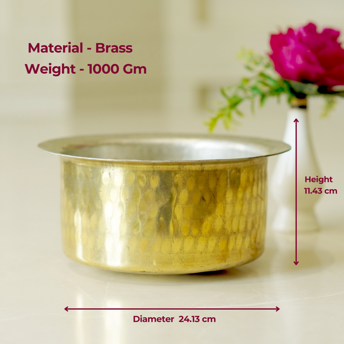 Brass Patila / Bhagona with Tin Coating - Brass Globe