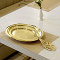Brass Rice Plate with Rice Serving Spoon - Brass Globe -