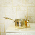 Brass saucepan tincoated with lid - Brass Globe