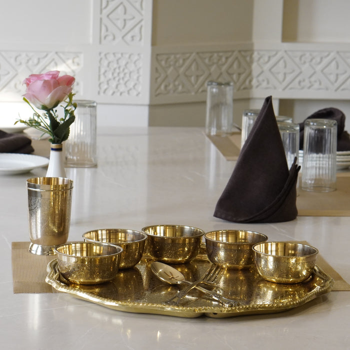 Brass Star Plate Dinner Set - Brass Globe