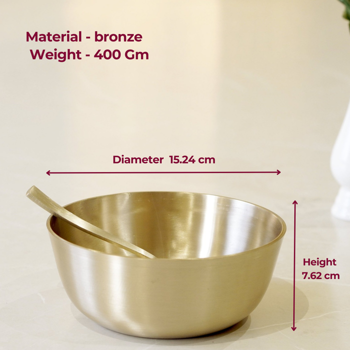 Bronze Bowl / Kansa Porridge Daliya Kheer Bowl / Complete Meal Bowl - Brass Globe