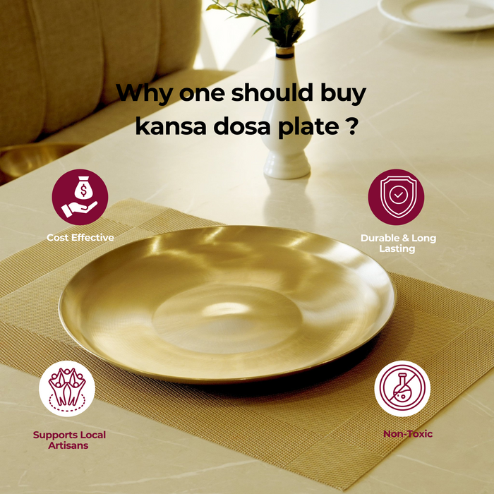 Bronze / kansa dosa plate - Brass Globe