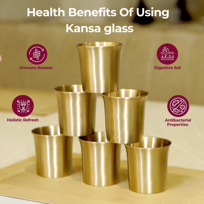 Bronze / Kansa Glasses in Glossy Finish and matte finish - Brass Globe