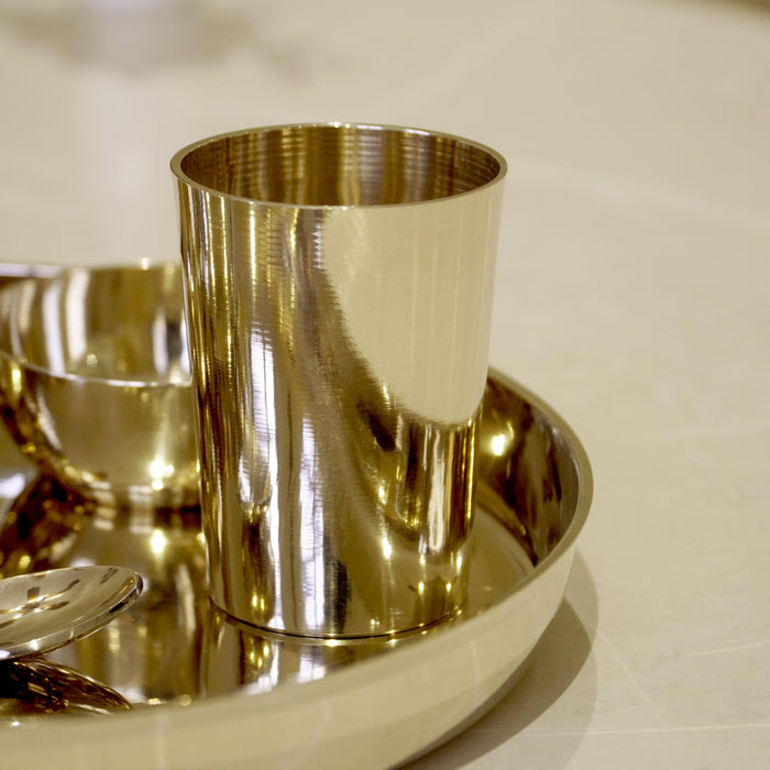 Bronze / Kansa Thali Set Glossy Finish - Brass Globe