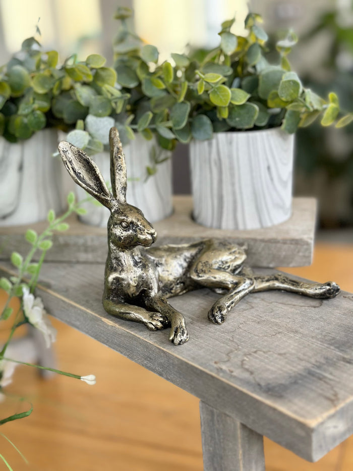 Bronzed Ornamental Lounging Hare