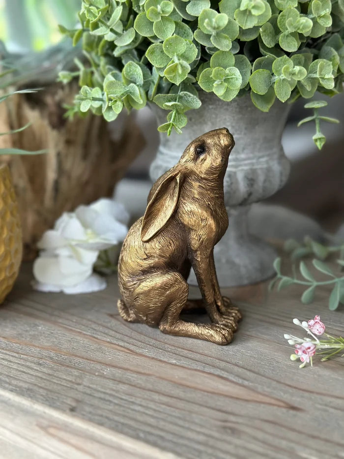 Bronzed Ornamental Sitting Hare