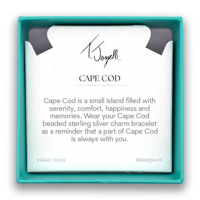 Cape Cod Charm with White Natural Agate Gemstone Bracelet