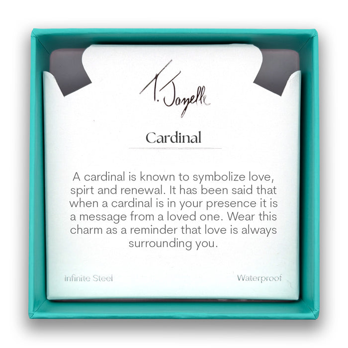 Cardinal Garnet CZ Charm with Moonstone Gemstone Bracelet