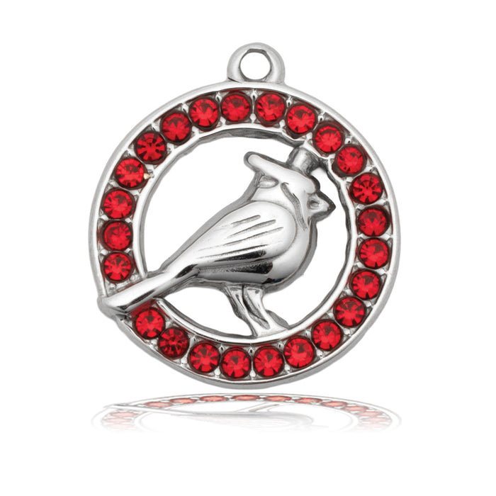 Cardinal Garnet CZ Charm with Moonstone Gemstone Bracelet
