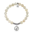 Cardinal CZ Charm with Moonstone Gemstone Bracelet