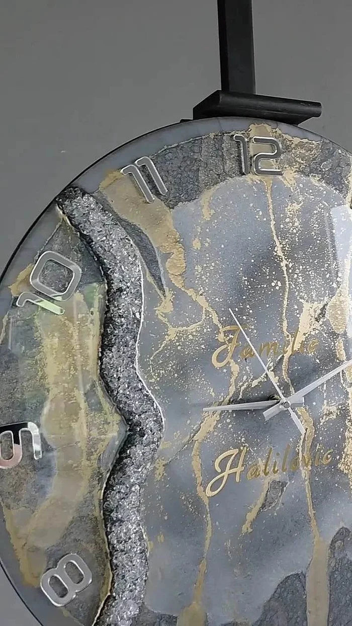 Celestial Swirls Timepiece Resin Wall Clock - Pacific Resin Art