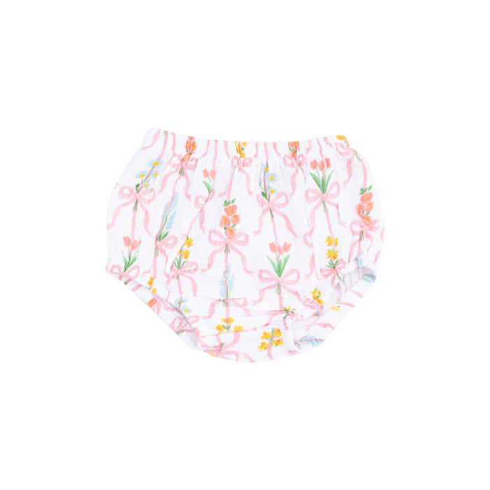 Circle Neck Ruffle Dress + Bloomer - Ribbon Bouquets