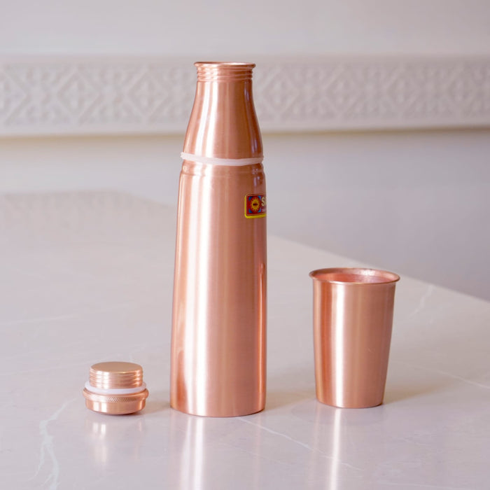 Copper Bottle with Glass