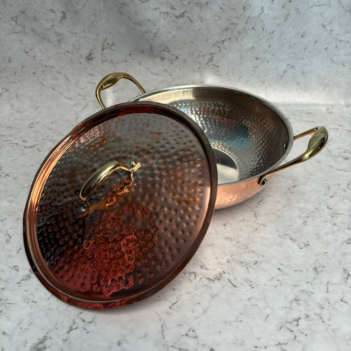 Copper Kadahi with lid(Tin Coated) - Brass Globe