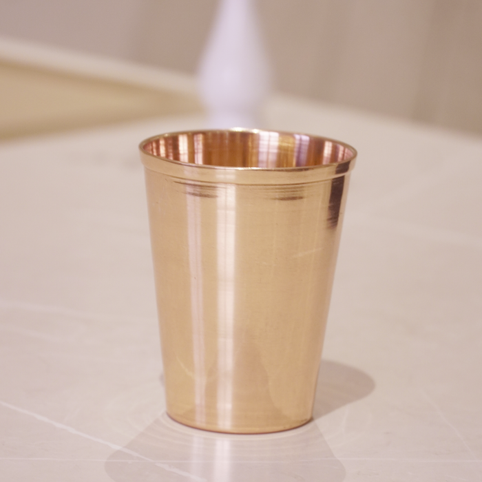 Copper water glass - Brass Globe