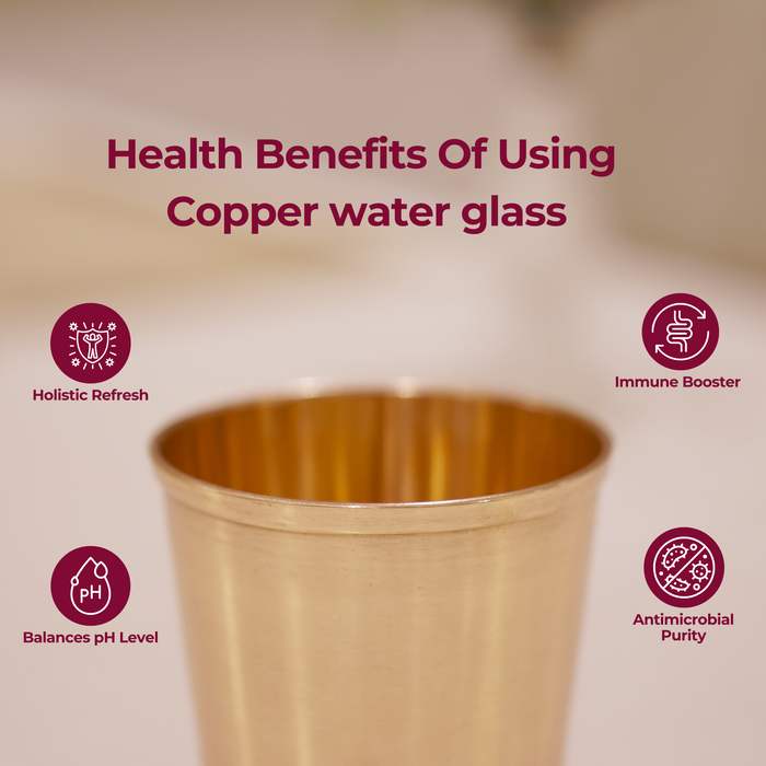 Copper water glass - Brass Globe