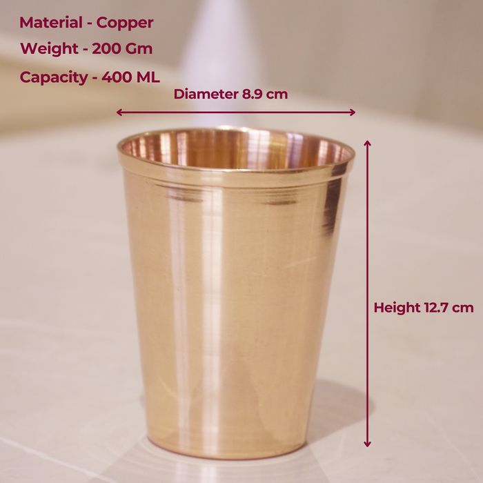 Copper water glass - Brass Globe