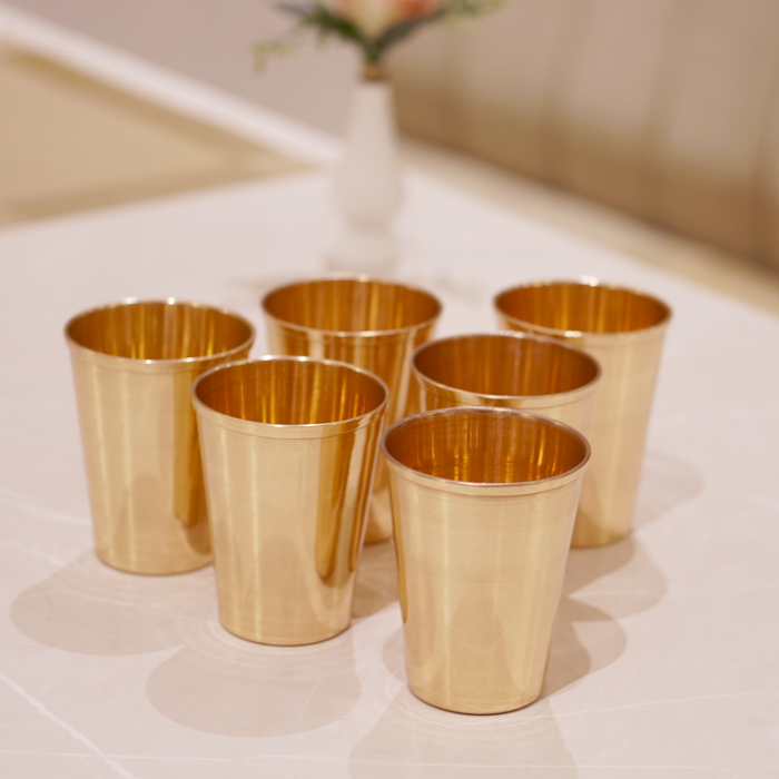 Copper water glass - Brass Globe