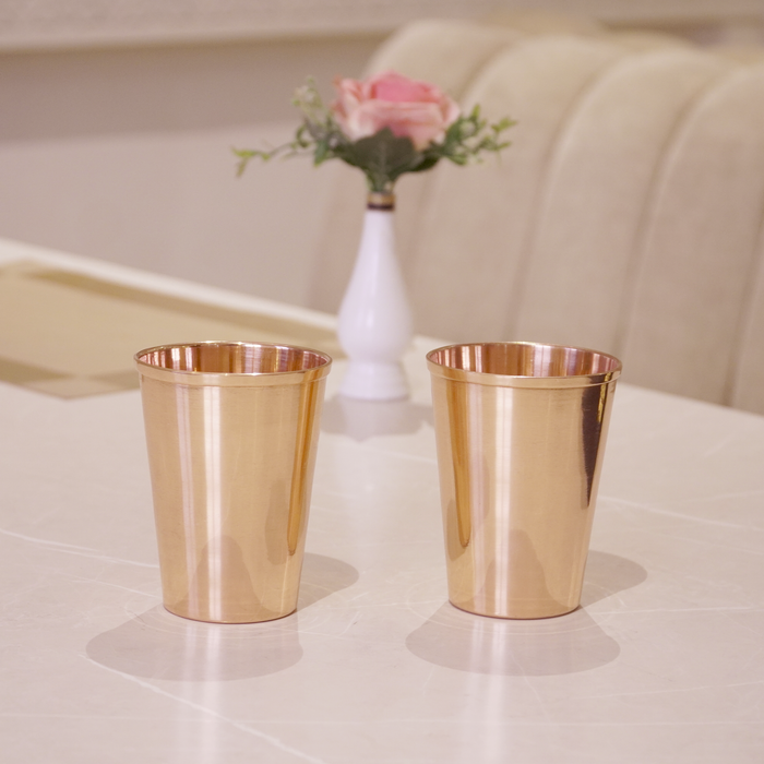 Copper water glass - Brass Globe