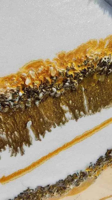 Creamy Golden Epoxy Resin wall Art Hangings and Wall Paintings - Pacific Resin Art