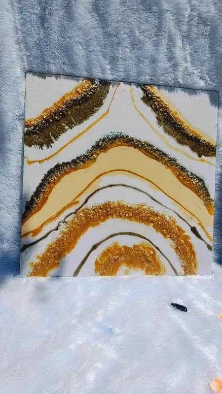Creamy Golden Epoxy Resin wall Art Hangings and Wall Paintings - Pacific Resin Art