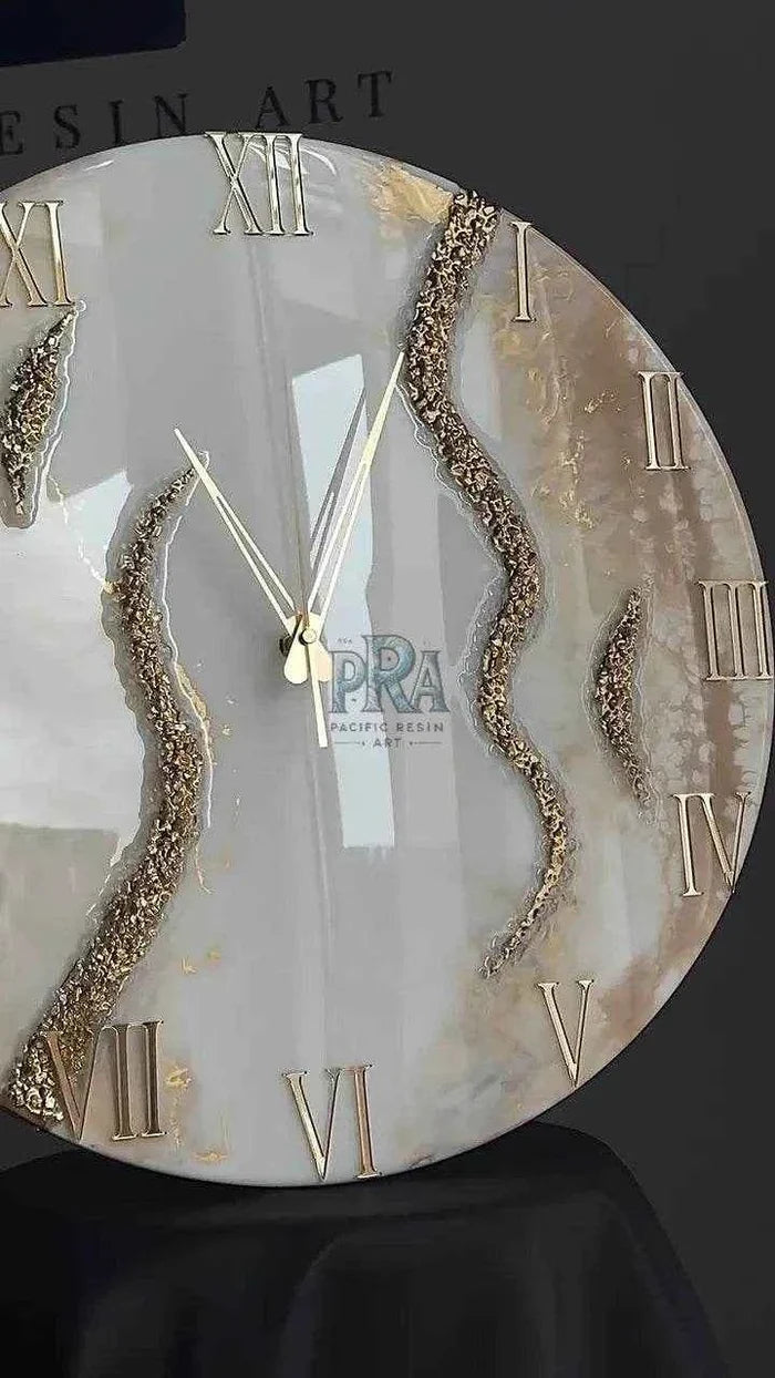 Creamy Stones Resin Wall Clock | Modern Home Decor - Pacific Resin Art