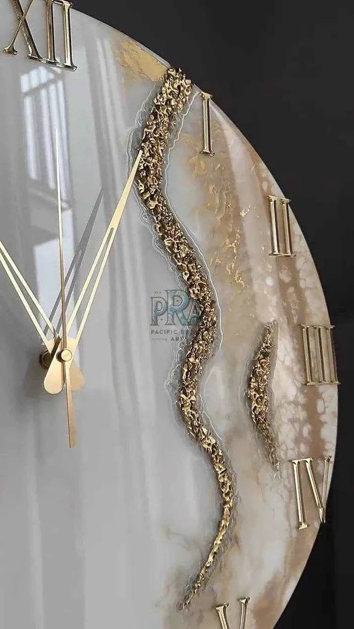 Creamy Stones Resin Wall Clock | Modern Home Decor - Pacific Resin Art