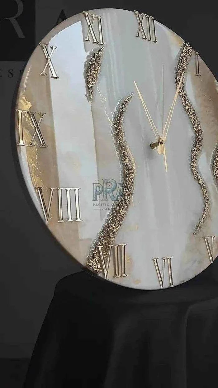 Creamy Stones Resin Wall Clock | Modern Home Decor - Pacific Resin Art