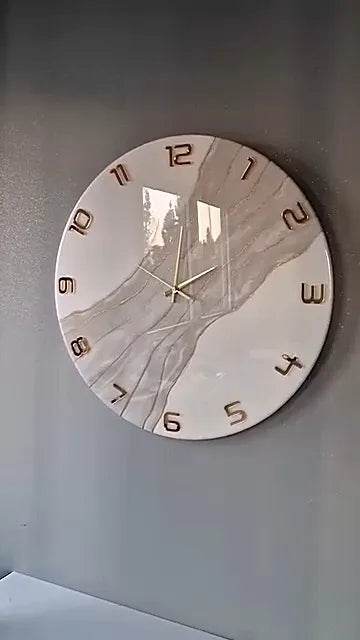 Creamy Waves Classy Resin Wall Clock - Pacific Resin Art