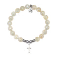 Cross CZ Charm with Moonstone Gemstone Bracelet