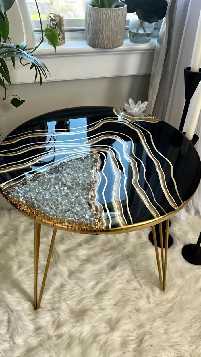Crystal Canyon Handcrafted Resin Coffee Table with legs - Pacific Resin Art