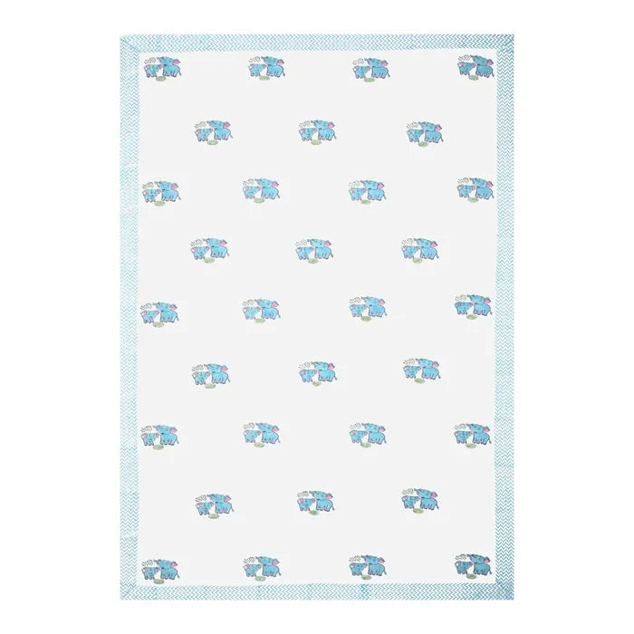 Cute Elephant Printed Kids Cotton Dohar - Single Bed Size (40x60 Inches)