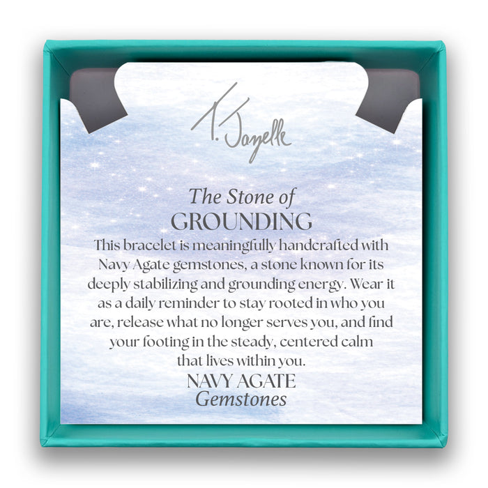 Defining Bracelet- Grounding Bracelet with Navy Agate Gemstones