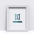 White picture and poster frame showcasing the Frames Plus logo in a clean and modern design.