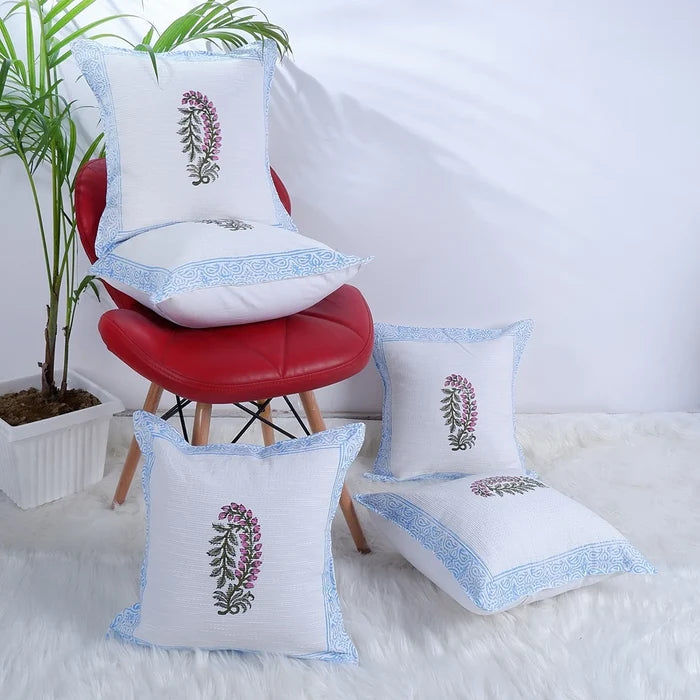 Divya : Hand-Block Printed Jute Cushion Covers