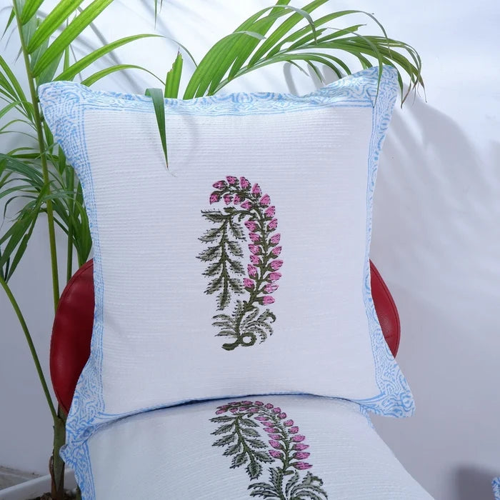 Divya : Hand-Block Printed Jute Cushion Covers