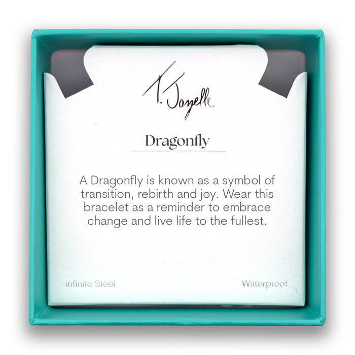 Dragonfly Charm with Kunzite Gemstone Bracelet