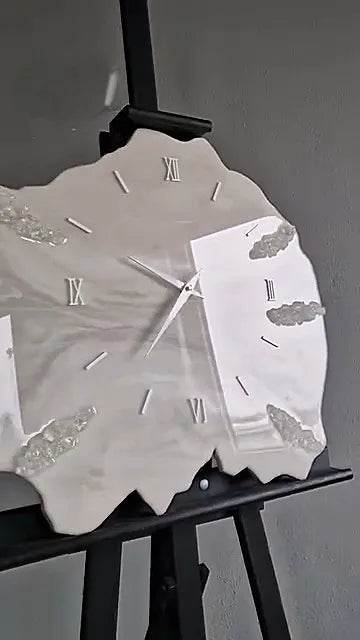 Driftwood Uneven Stone Resin Wall Clock - Pacific Resin Art