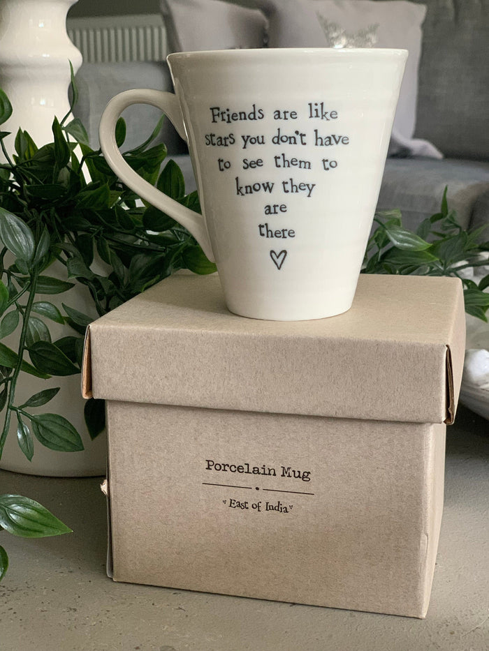 East of India porcelain mug - Friend are like stars