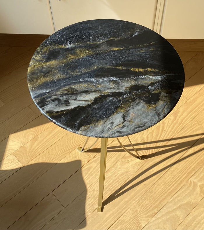 Elysian Marble Effect Resin Coffee Table with legs - Pacific Resin Art