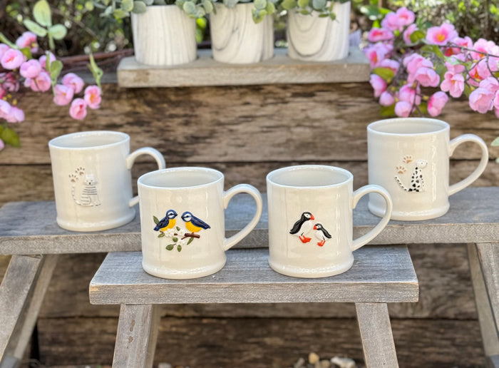 Embossed Animal Stoneware Mugs - Available in 4 designss