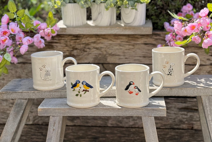 Embossed Animal Stoneware Mugs - Available in 4 designss
