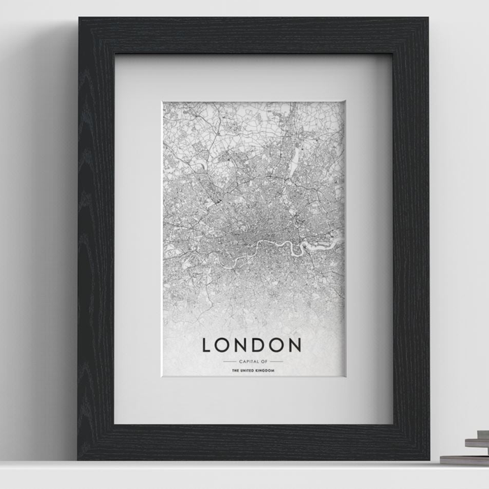 Excel Range Black picture frame with white mount, close view