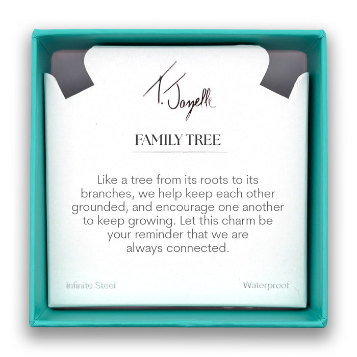 Family Tree Charm with Moonstone Gemstone Bracelet